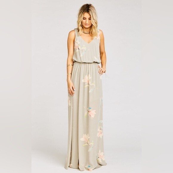Show Me Your MuMu Dresses & Skirts - Show Me Your Mumu Kendall Maxi Dress Floral Taupe Gray NWT Womens Size Small